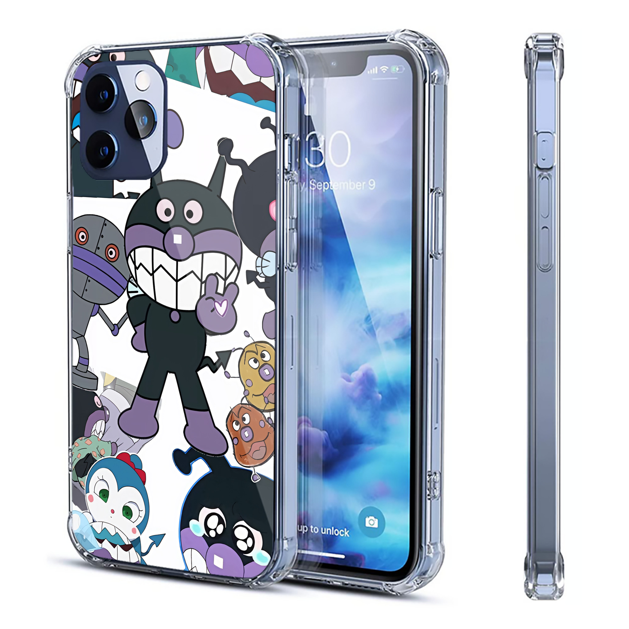 （画像用） アンパンマン Anpanman 【iPhone 12シリーズ対応】透明スマホケース（クリアソフトケース）